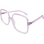 4 OPTICS STYLE TRANSLUCENT-PURPLE-ACETATE-SQUARE-WOMEN-EYEGLASSES