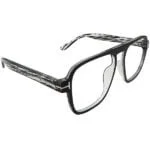 54 OPTICS STYLE-BLACK-TRANSPARENT-ACETATE-SQUARE-MEN-EYEGLASSES