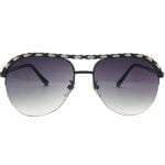 6 OPTICS STYLE-BLACK-METAL-AVIATOR-WOMEN-SUNGLASSES