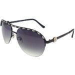 6 OPTICS STYLE-BLACK-METAL-AVIATOR-WOMEN-SUNGLASSES