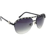 6 OPTICS STYLE-BLACK-METAL-AVIATOR-WOMEN-SUNGLASSES